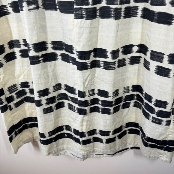 MaxMara Studio Ivory Black Scratched Stripe Print Sleeveless Dress Size 48 - Picture 14 of 16